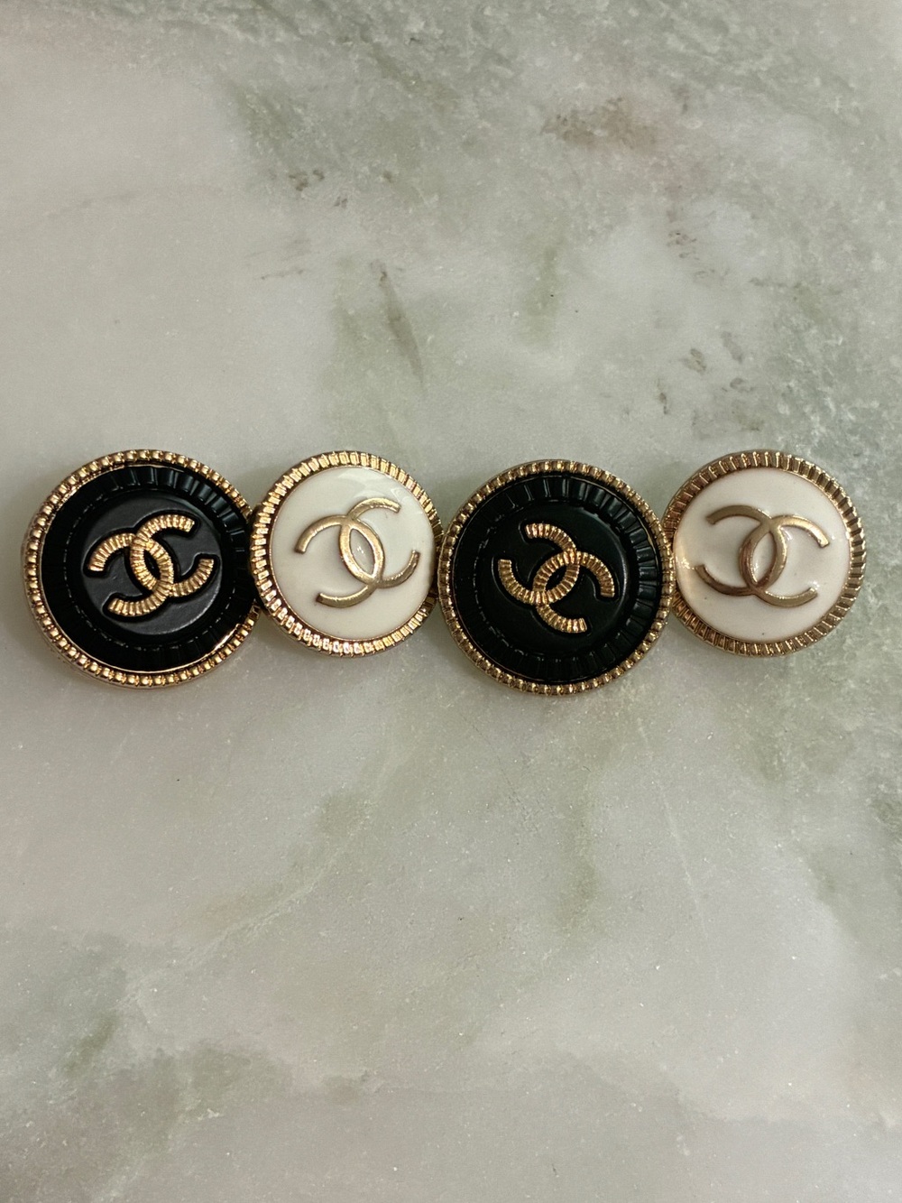 4 Chanel Buttons Metal Vintage